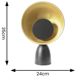 ValueLights Saffy Matte Black and Gold Shade LED Table Lamp - Size: 35 x 24.5 x 10cm - Wilko - thumbnail 6