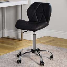 Vida Designs Geo Black PU Faux Leather Swivel Office Chair - Size: 96 x 48 x 49cm - Wilko - thumbnail 1