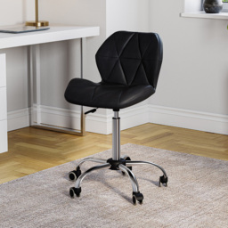 Vida Designs Geo Black PU Faux Leather Swivel Office Chair - Size: 96 x 48 x 49cm - Wilko - thumbnail 4