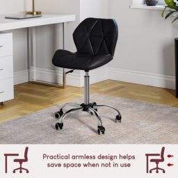 Vida Designs Geo Black PU Faux Leather Swivel Office Chair - Size: 96 x 48 x 49cm - Wilko - thumbnail 5