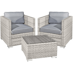Oseasons Malta 2 Seater Dove Grey Rattan Lounge Set - Wilko - thumbnail 3