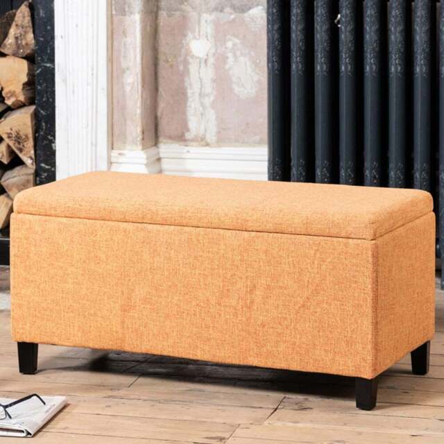 Artemis Home Henbury Orange Fabric Storage Ottoman - Size: 45 x 98 x 45cm - Wilko - image 1