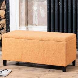 Artemis Home Henbury Orange Fabric Storage Ottoman - Size: 45 x 98 x 45cm - Wilko - thumbnail 1