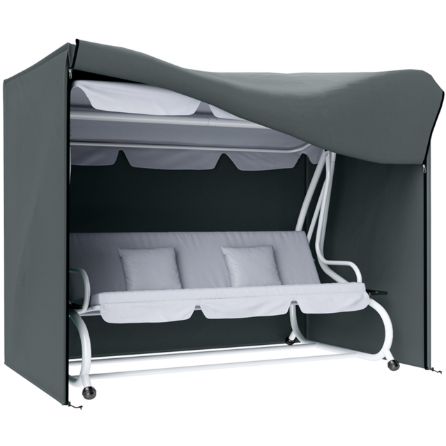 Outsunny 3 Seater Grey Anti-UV Garden Swing Cover - Size: 172 x 125 x 220cm - Wilko - image 1