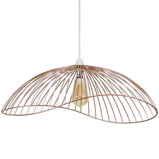ValueLights Covelas Copper Wavy Wire Pendant Shade - Size: 31 x 21.5 x 59cm - Orange - Wilko - image 1