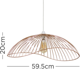 ValueLights Covelas Copper Wavy Wire Pendant Shade - Size: 31 x 21.5 x 59cm - Orange - Wilko - thumbnail 6