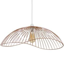 ValueLights Covelas Copper Wavy Wire Pendant Shade - Size: 31 x 21.5 x 59cm - Orange - Wilko