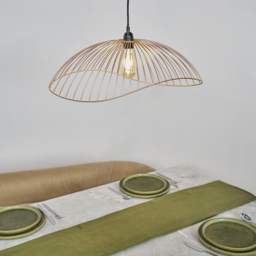 ValueLights Covelas Copper Wavy Wire Pendant Shade - Size: 31 x 21.5 x 59cm - Orange - Wilko - thumbnail 3