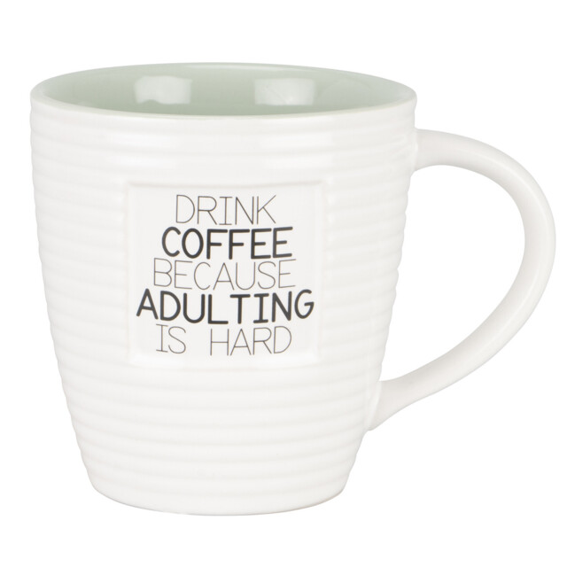 Adulting is Hard Coffee Mug - White - Size: 13 x 9 x 9cm - Wilko - image 1
