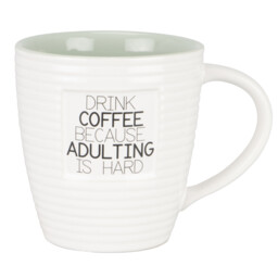 Adulting is Hard Coffee Mug - White - Size: 13 x 9 x 9cm - Wilko