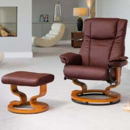 Artemis Home Calhoun Burgundy Massage and Heat Swivel Recliner Chair with Footstool - Size: Single - Red - Wilko