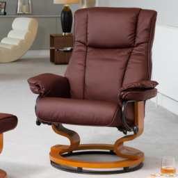 Artemis Home Calhoun Burgundy Massage and Heat Swivel Recliner Chair with Footstool - Size: Single - Red - Wilko - thumbnail 3