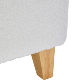 Living and Home White Teddy Fleece Upholstered Storage Ottoman - Size: 36 x 71 x 37cm - Wilko - thumbnail 6