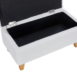 Living and Home White Teddy Fleece Upholstered Storage Ottoman - Size: 36 x 71 x 37cm - Wilko - thumbnail 7