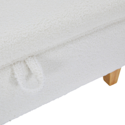 Living and Home White Teddy Fleece Upholstered Storage Ottoman - Size: 36 x 71 x 37cm - Wilko - thumbnail 5