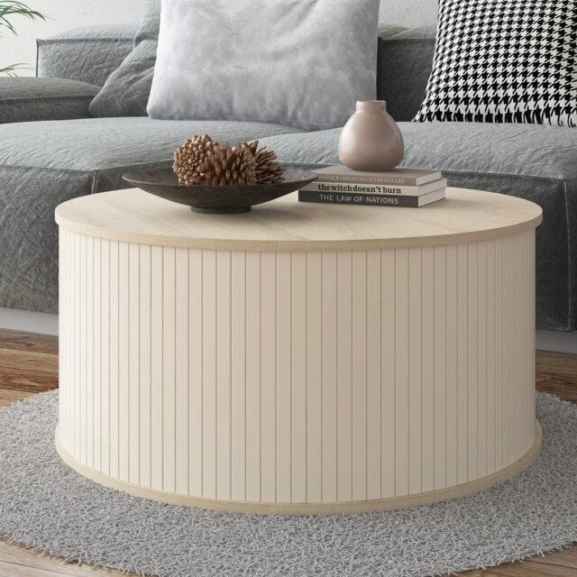 Mateo Round Coffee Table Beige - Wilko - image 1