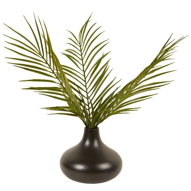 Palm in Black Vase - Black and Green - Wilko - image 1