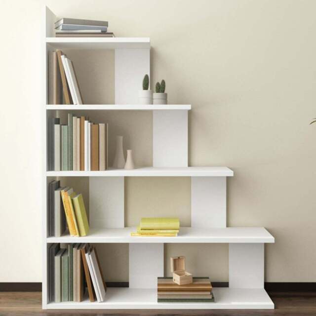 Decorotika Echo Modern 5 Shelf White Ladder Bookcase - Size: 120 x 90 x 21.8cm - Wilko - image 1