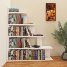 Decorotika Echo Modern 5 Shelf White Ladder Bookcase - Size: 120 x 90 x 21.8cm - Wilko - thumbnail 5