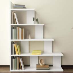 Decorotika Echo Modern 5 Shelf White Ladder Bookcase - Size: 120 x 90 x 21.8cm - Wilko - thumbnail 1