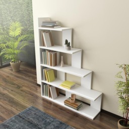 Decorotika Echo Modern 5 Shelf White Ladder Bookcase - Size: 120 x 90 x 21.8cm - Wilko - thumbnail 4