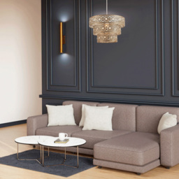 Happy Homewares Polished Gold Acrylic Gem Moroccan Style Triple Tier Pendant Shade - Size: 20 x 30 x 30cm - Wilko - thumbnail 3
