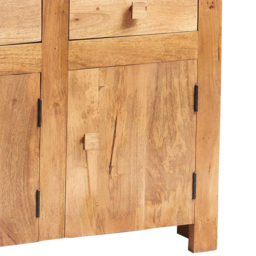 Brooklyn Napoli Toko 3 Door 3 Drawer Light Mango Large Sideboard - Size: 75 x 135 x 45cm - Brown - Wilko - thumbnail 5