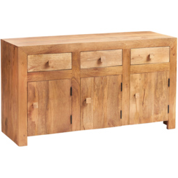 Brooklyn Napoli Toko 3 Door 3 Drawer Light Mango Large Sideboard - Size: 75 x 135 x 45cm - Brown - Wilko - thumbnail 3