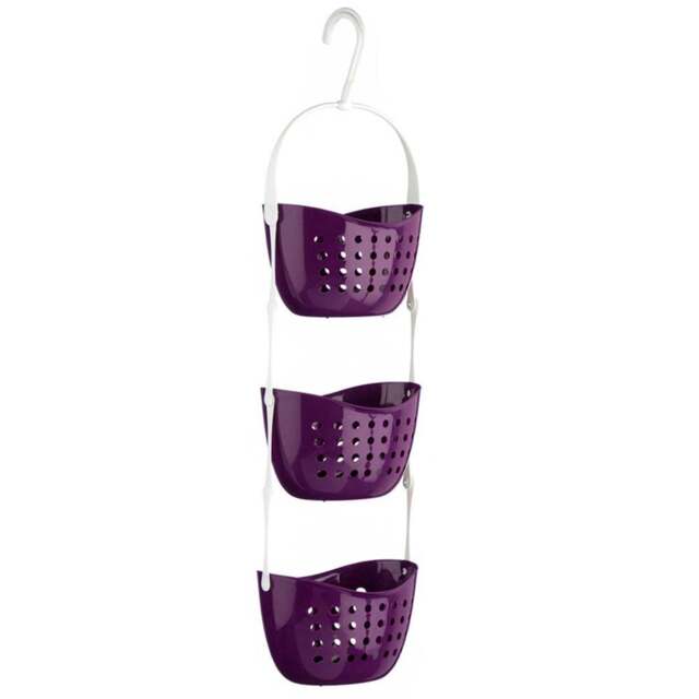 Premier Housewares 3 Tier Purple Shower Caddy - Size: 22 x 16 x 81cm - Wilko - image 1