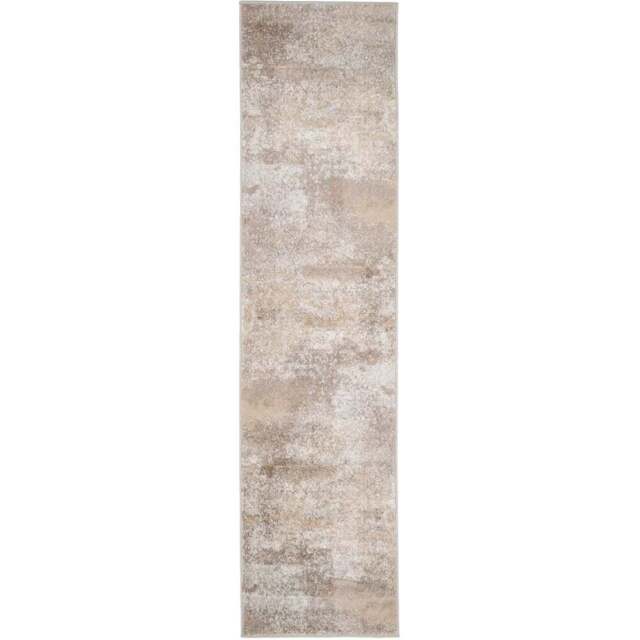 Kukoon Neutral and Beige Distressed Abstract Rug 240 x 60cm - n/a - Wilko - image 1