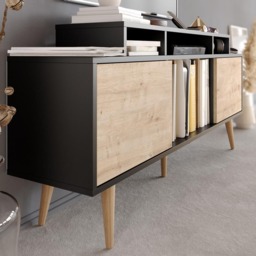 Decorotika Char Black and Oak TV Unit - Size: 70.8 x 160 x 35cm - Multi - Wilko - thumbnail 5