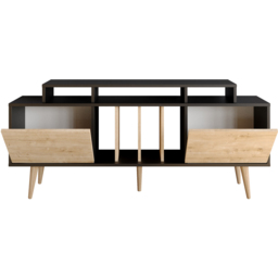 Decorotika Char Black and Oak TV Unit - Size: 70.8 x 160 x 35cm - Multi - Wilko - thumbnail 3