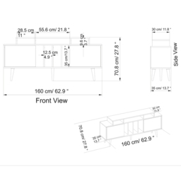 Decorotika Char Black and Oak TV Unit - Size: 70.8 x 160 x 35cm - Multi - Wilko - thumbnail 6