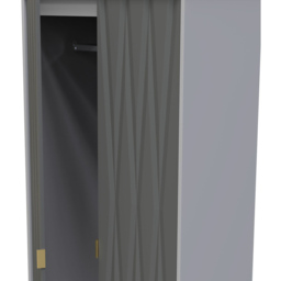 Crowndale Diamond Ready Assembled 2 Door 2 Drawer Matt Shadow and Grey Tall Double Wardrobe - Size: 2 Door, 2 Drawer - Wilko - thumbnail 7