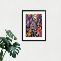Artery8 New Orleans Jazz Festival Sunset Street Musicians Framed Wall Art Print 30 x 41cm - Size: 43.3 x 33.3 x 1.5cm - Multi - Wilko - thumbnail 4