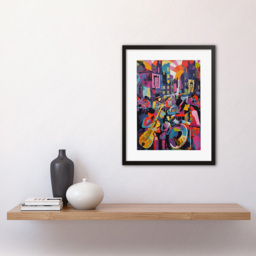 Artery8 New Orleans Jazz Festival Sunset Street Musicians Framed Wall Art Print 30 x 41cm - Size: 43.3 x 33.3 x 1.5cm - Multi - Wilko - thumbnail 3