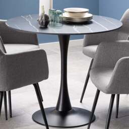 Florence Malta Ceramic Round Dining Table Black - Furniture To Go - Wilko