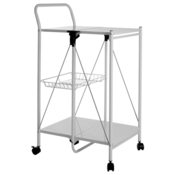 Premier Housewares Rectangular Folding White Kitchen Trolley - Size: 56 x 47 x 92cm - Wilko - thumbnail 3