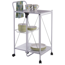 Premier Housewares Rectangular Folding White Kitchen Trolley - Size: 56 x 47 x 92cm - Wilko - thumbnail 7