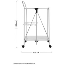 Premier Housewares Rectangular Folding White Kitchen Trolley - Size: 56 x 47 x 92cm - Wilko - thumbnail 6