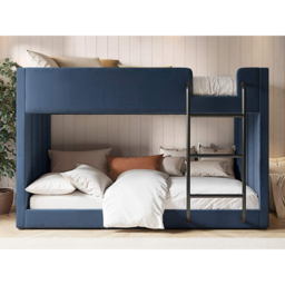 Flair Eden Navy Velvet Bunk Bed - Size: Single - Blue - Wilko - thumbnail 5