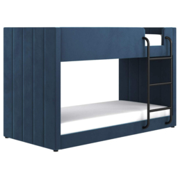 Flair Eden Navy Velvet Bunk Bed - Size: Single - Blue - Wilko - thumbnail 3