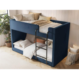 Flair Eden Navy Velvet Bunk Bed - Size: Single - Blue - Wilko - thumbnail 6