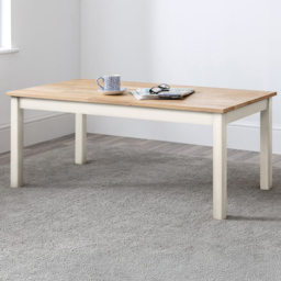 Julian Bowen Coxmoor Ivory and Oak Coffee Table - Size: 60 x 120 x 48cm - Brown - Wilko
