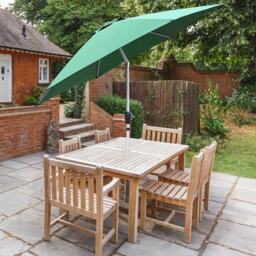 GlamHaus Green Tilting Garden Parasolwith Crank Handle 2.7m - Wilko - thumbnail 3