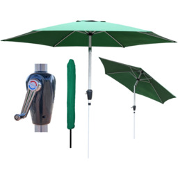 GlamHaus Green Tilting Garden Parasolwith Crank Handle 2.7m - Wilko - thumbnail 4