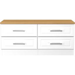 Crowndale Kent 4 Drawer White Ash and Modern Oak Bed Box Ready Assembled - White Ash & Modern Oak - Wilko - thumbnail 3