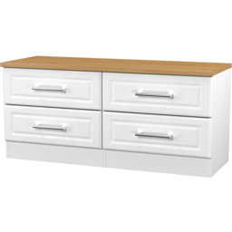 Crowndale Kent 4 Drawer White Ash and Modern Oak Bed Box Ready Assembled - White Ash & Modern Oak - Wilko - thumbnail 5