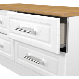 Crowndale Kent 4 Drawer White Ash and Modern Oak Bed Box Ready Assembled - White Ash & Modern Oak - Wilko - thumbnail 7
