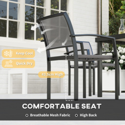 Outsunny 4 Seater Garden Dining Set Grey - Wilko - thumbnail 7
